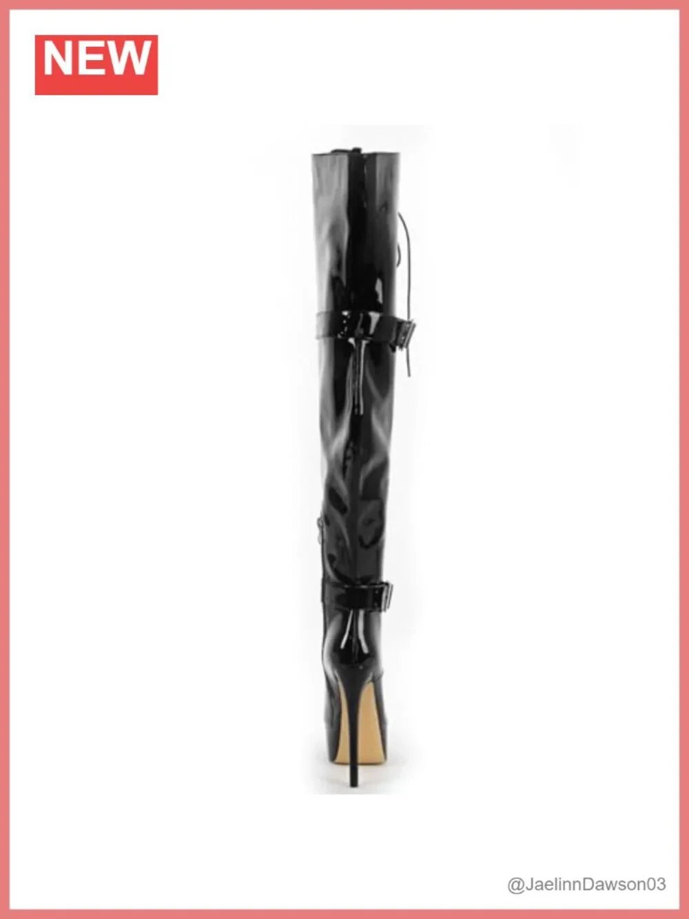 Over the Knee Stiletto Heel Boots Round Toe Lace Up Zip Wide Calf Patent Leather